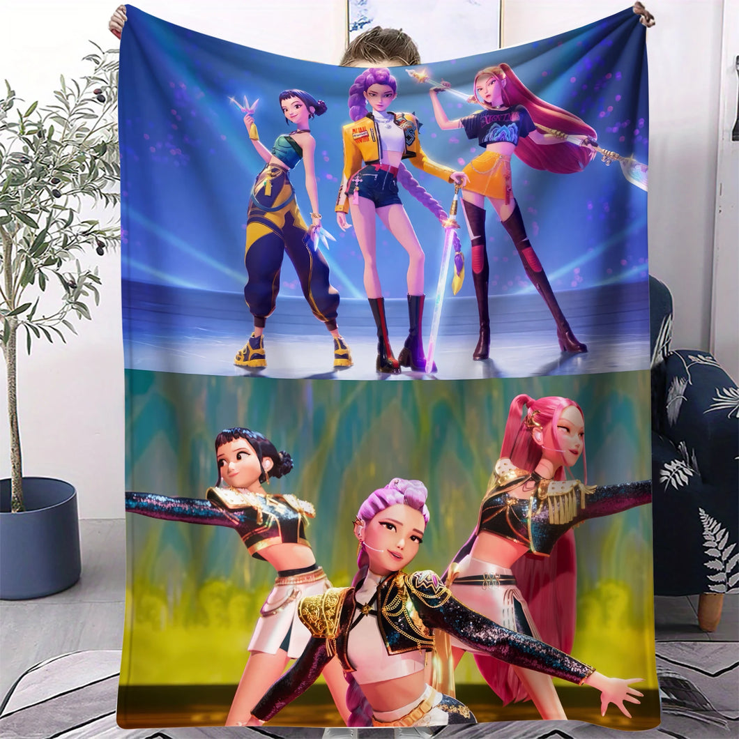 Flauschige Hunterix K-Pop Demon Hunters Flanelldecken in 31 verschiedenen Motiven