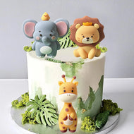 Safari-Kuchenaufsatz, Löwe, Elefant, Giraffe, Geburtstagsparty-Dekoration, Torten Deko