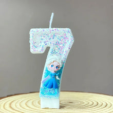 Lade das Bild in den Galerie-Viewer, Die Eiskönigin Frozen Geburtstagskerzen Kindergeburtstag mit Jahreszahl
