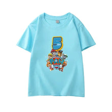 Lade das Bild in den Galerie-Viewer, Happy Birthday Paw Patrol T-Shirts für Kinder mit Jahreszahl
