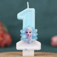 Lade das Bild in den Galerie-Viewer, Die Eiskönigin Frozen Geburtstagskerzen Kindergeburtstag mit Jahreszahl
