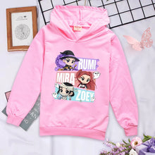 Lade das Bild in den Galerie-Viewer, Niedlicher Hunterx Kpop Demon Hunter Kapuzenhoodie Pullover für Kinder
