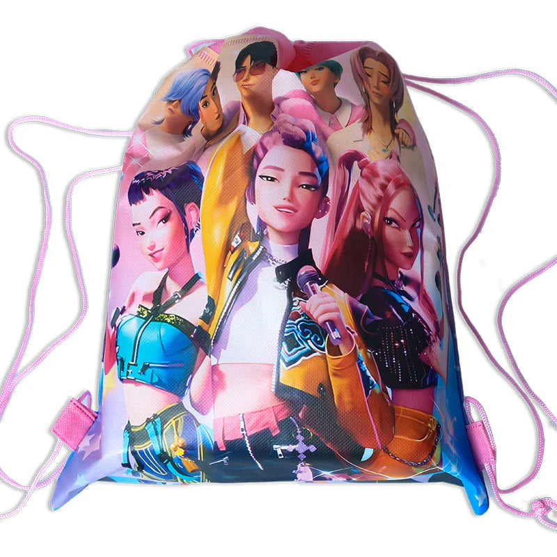 Hunterx Kpop Demon Hunters Kordeltasche mit Zoey, Rumi, Mira Motiv