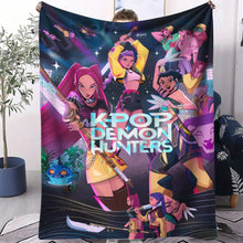 Lade das Bild in den Galerie-Viewer, Flauschige Hunterix K-Pop Demon Hunters Flanelldecken in 31 verschiedenen Motiven
