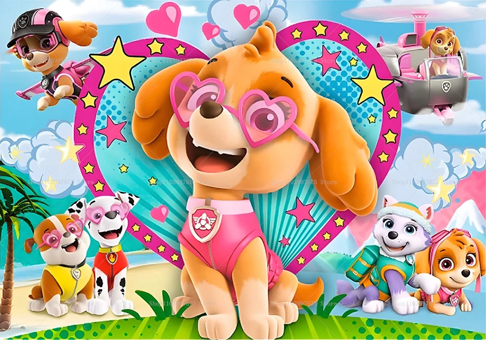 Pinke Paw Patrol Skye Happy Birthday Leinwand Poster Geburtstags Deko