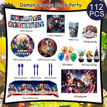 Lade das Bild in den Galerie-Viewer, Demon Slayer Deko für Geburtstag, Feier Set mit 112 Teilen
