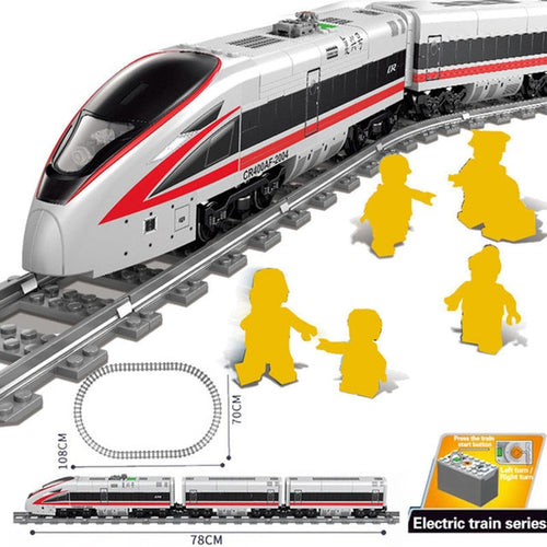 Schnellzug Eisenbahn Baustein Set mit Zug, Wagons und Gleisen kaufen