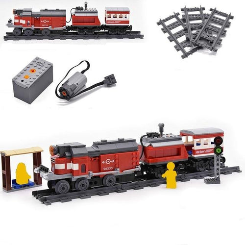 Technik Baustein Zug Set mit Gleisen, Motor, Wagons etc. kaufen