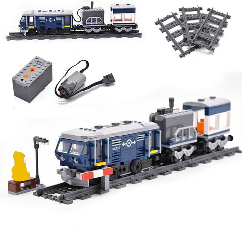 Technik Baustein Eisenbahn mit Gleisen, Motor, Zug und Wagon kaufen