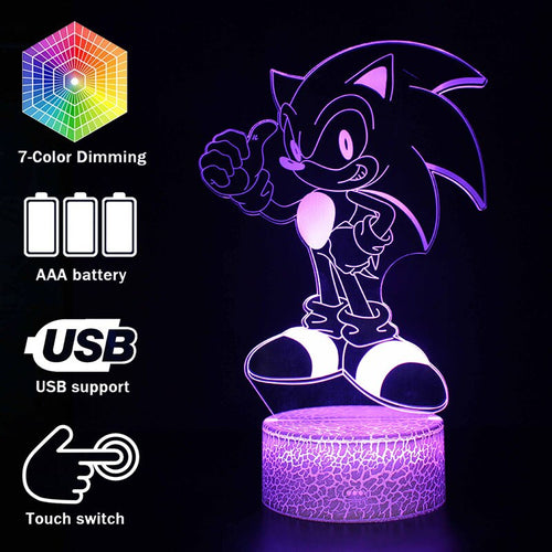 Sonic the Hedgehog Lampe Tischlicht Nachtlicht 3D Effekt Farbwechsel kaufen