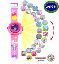 Lade das Bild in den Galerie-Viewer, Peppa Wutz Kinder Uhr mit LED Projektor Peppa Pig Kinder Armband Uhr kaufen

