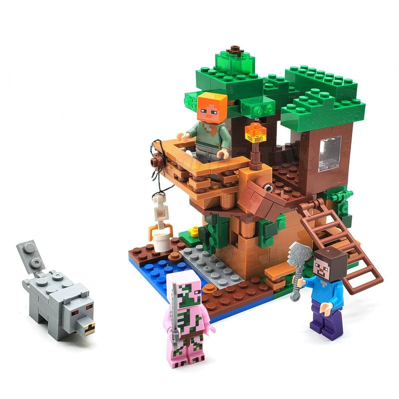 Kleines Dschungel Baumhaus Minecraft Baustein Set Spielzeug mit 200 Teilen kaufen