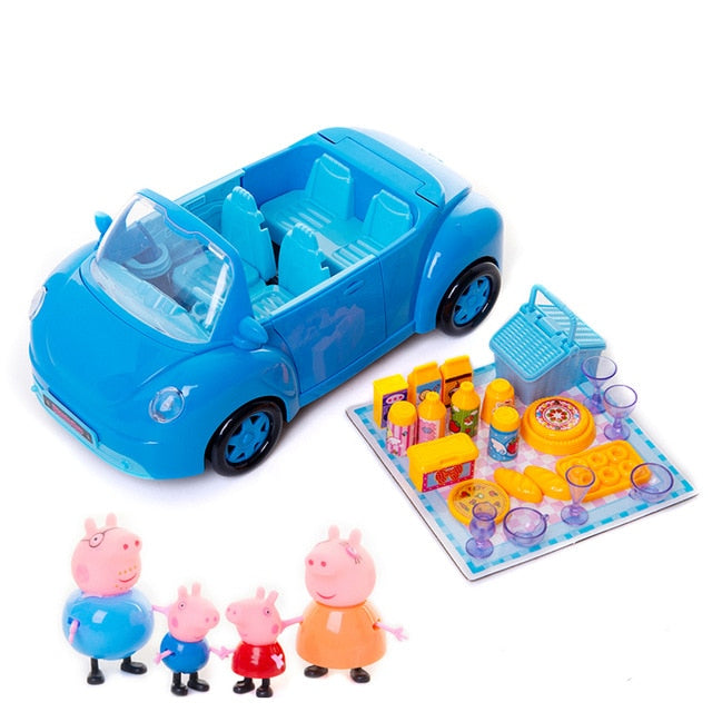 Peppa Wutz Spielzeug - Picknick Set Blaues Auto mit Peppa und Familie kaufen