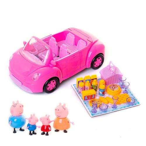 Peppa Wutz Spielzeug - Picknick Set Pinkes Auto mit Peppa und Familie kaufen