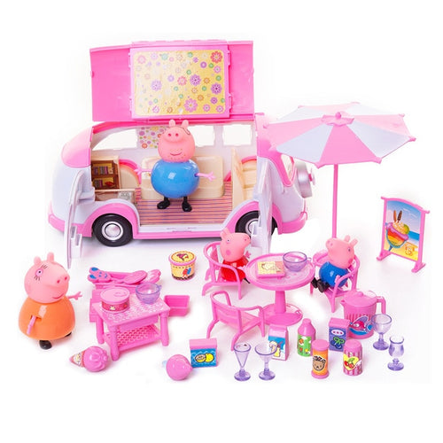 Peppa Wutz Spielzeug Set - Pinker Camping Bus mit Grill und Zubehör kaufen