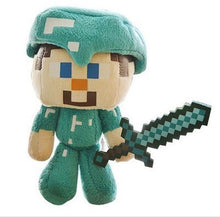 Lade das Bild in den Galerie-Viewer, Minecraft Steve mit Schwert Kuscheltier Stofftier Plüschtier kaufen

