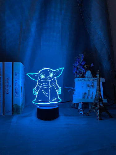 Baby Yoda Nachtlicht, Lampe mit 3D LED Effekt kaufen