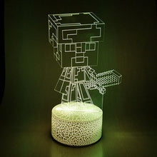 Lade das Bild in den Galerie-Viewer, Minecraft Nachtlicht, Nachttischlampe, 3D LED Lampe Farbwechsel kaufen
