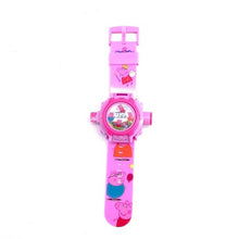 Lade das Bild in den Galerie-Viewer, Peppa Wutz Kinder Uhr mit LED Projektor Peppa Pig Kinder Armband Uhr kaufen
