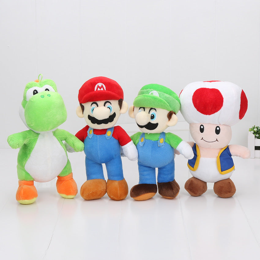 Set mit 4Stk. Mario, Yoshi, Luigi, Pilz Plüsch Figuren (ca. 20cm) kaufen