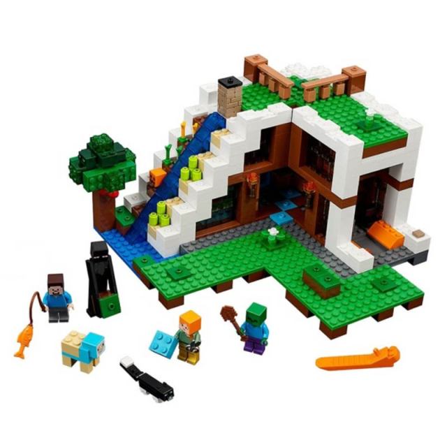 Minecraft Unterschlupf im Wasserfall Bausteine Spielzeug Set 729 Teile kaufen