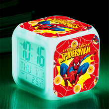 Lade das Bild in den Galerie-Viewer, Spiderman Wecker mit Digital LED Uhr in vielen Motiven kaufen
