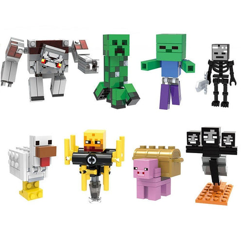 Minecraft Mini Baustein Figuren, verschiedene Sets mit 6 oder 8 Figuren kaufen