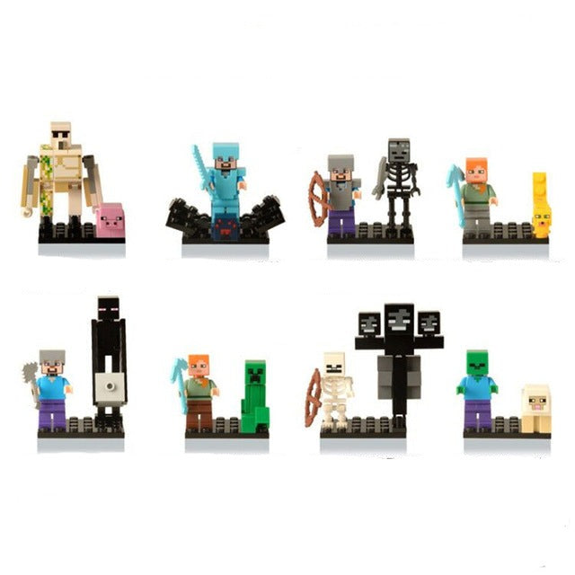 Minecraft Figuren Set - 16 Figuren mit Steve, Iron Golem, Enderman etc. kaufen