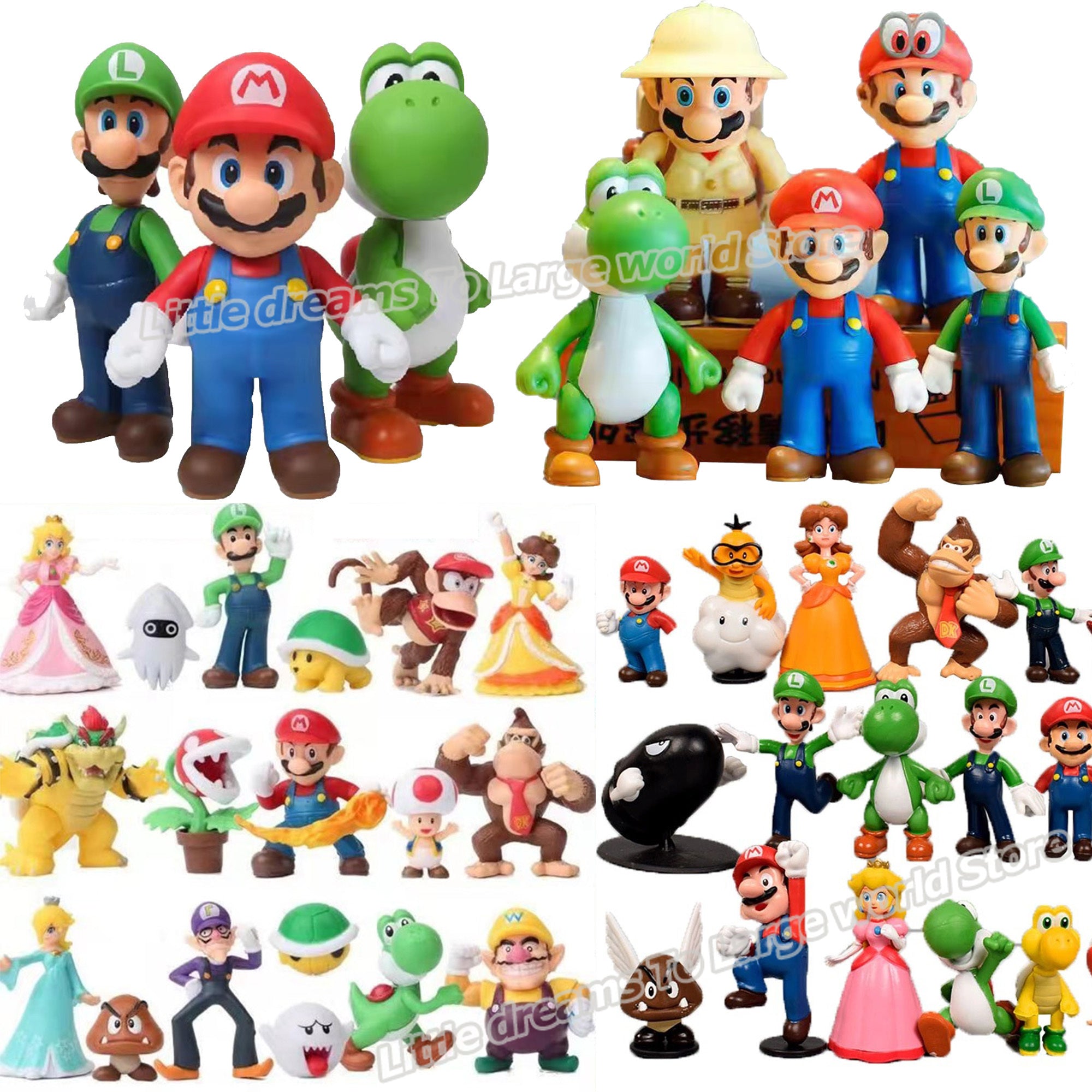 Mario Figuren Super Mario Figuren Sets (verschiedene Sets mit Bowser, Koopa, Yoshi ...