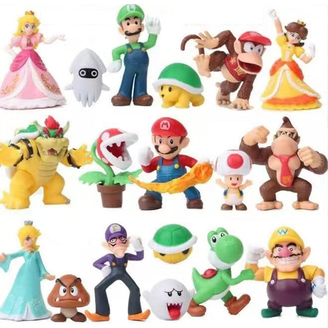 Super Mario Figuren Sets (verschiedene Sets mit Bowser, Koopa, Yoshi, Mario Maker, Luigi, Mushroom, Peach, Wario) kaufen