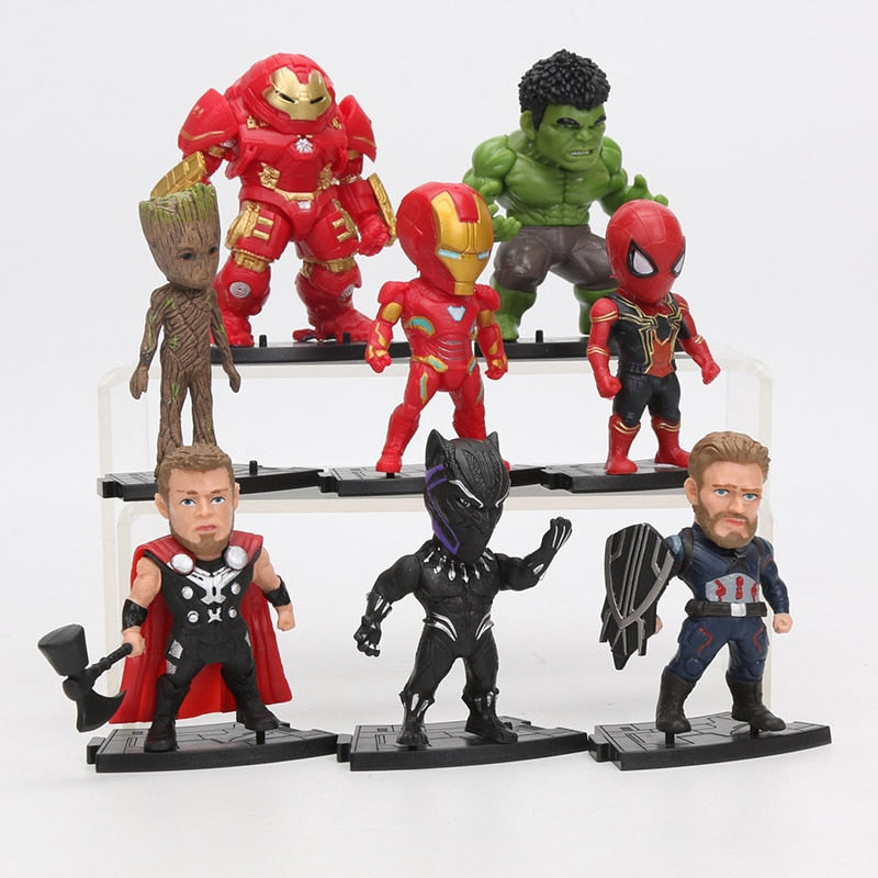 Avengers Endgame Action Figuren Set mit 8 Figuren: Thanos Ironman Spiderman Hulkbuster Black Panther Groot (8-10cm) kaufen